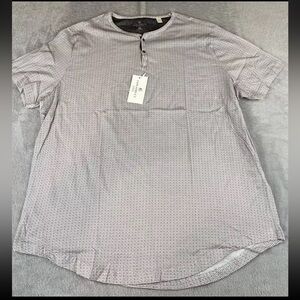 Con Struct mens short sleeve Printed Henley shirt size XXL